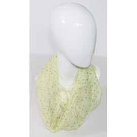 beybey® Blümchen women's loop scarf made of silk and cotton and in beautiful colours., yellow