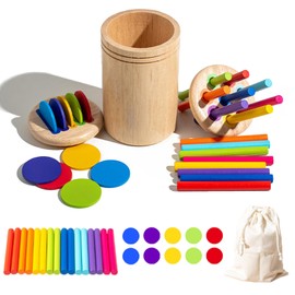 Montessori Toy, Intelligence, Brain Training, Wooden, Early Development Puzzle, Shape Matching, Fingertip Development, Color Recognition, Color Sensation, For Boys, Girls, Early Development, Ranking