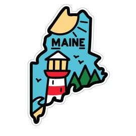 RetroPlanet Maine Lighthouse State Pride Die Cut Vinyl Sticker