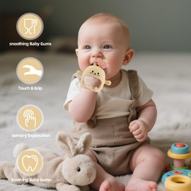 Chuya Bunny Teether Toys,Bunny Baby Teething Mittens Textured BPA-Free Silicone Chew Toys Soothe Sore Gums