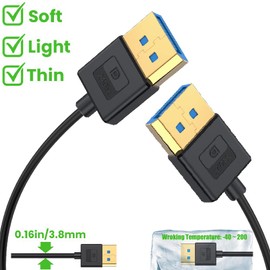 Kework 1ft DisplayPort UHD Extension Silicone Cable, OD 3.8mm Ultra Thin HDMI DisplayPort 1.4V Extender Cord, Up Angle Male to Straight Female DP 32.4Gbps Ultra High Speed Cable, 8K@60Hz