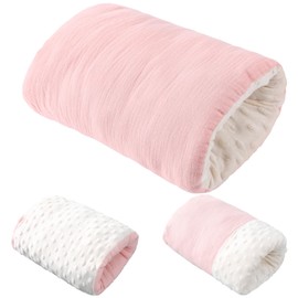Threehoney Nursing Arm Pillow Breastfeeding Arm Pillow Muslin Cotton Soft Feeding Cradle Cozy Cradle Comfortable Head Support for Bottle Feeding(Pink)