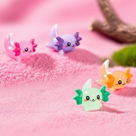 Axolotl Toy Gifts Ajolote Stuff Accessories: Drawstring Bag, Mini Figurines, Necklace, Bracelet, Coin Purse, Button Pin, Phone Holder, Lanyard, Keychain, Stickers for Axolotls Birthday Decorations