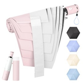 SEMTIM (Folds in 1 Second) Shape Memory Parasol, Folding Rain Umbrella, Lightweight, JIS Certified, 100% UV Protection & Full Light Blocking, Automatic Opening/Closing, For Both Sunny & Rainy Weather