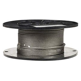 Campbell Chain Electro-Polish Stainless Steel 1/8 in. Dia. x 250 ft. L Cable - Total Qty: 1