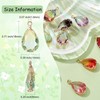 Stiesy 10Pcs 10 Colors Teardrop Charms Gradient Water Droplet Glass