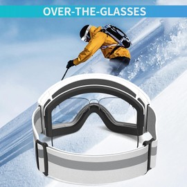 RIOROO Ski Goggles Pro for Men Women, Magnetic Ski Goggles With Detachable Anti Fog Lens 100% UV Protection OTG Ski Goggles