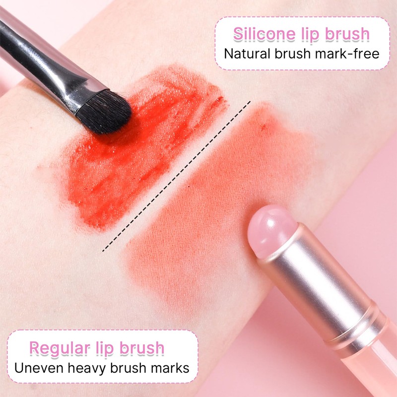 Lip Brush for Lipstick,2 PCS Silicone Lip Brushes,Lip Makeup Applicator