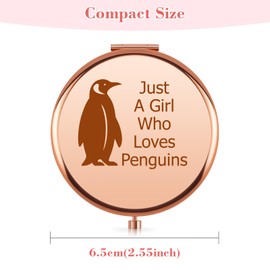 Aerfhhy Penguin Gifts for Women Double Sided Compact Makeup Mirror for Penguin Lover Themed Friendship Christmas Birthday Gifts Pocket Folding Mirror for Animal Lover Girl Friend Daughter Sister