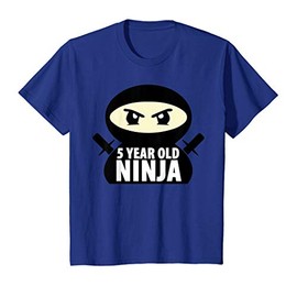 Cute 5 Year Old Ninja Party Theme Kids 5th Birthday Gift T-Shirt