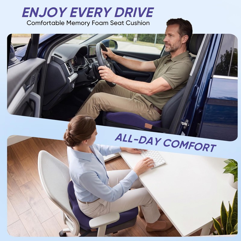 Comphekept Seat Cushion for Car, Comfortable Driving Support Pad