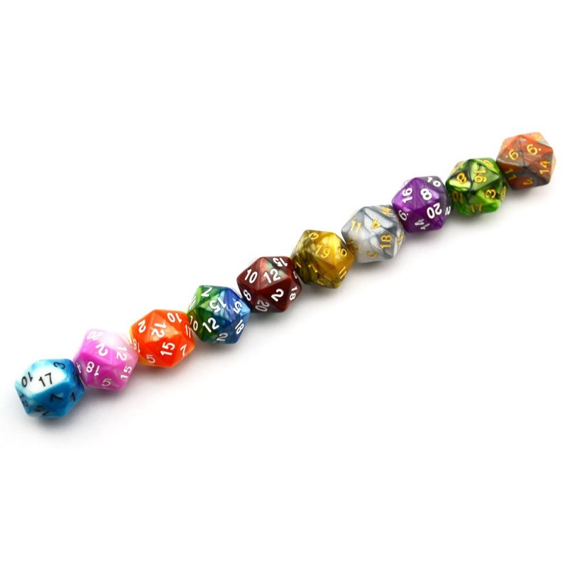 SmartDealsPro 10-Pack 20 Sided Dice D20 Polyhedral Dice for DND