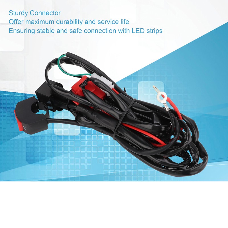 Motorcycle LED Work Light Switch Wiring Harness 12V 40A for