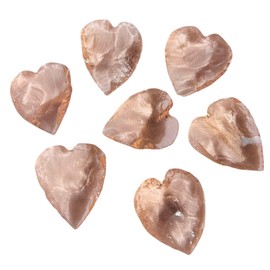 5 Pcs Citrine Crescent Heart, Citrine Carved Heart Citrine Crystal Heart for Wire wrap Citrine Carving Metaphysical Glass Crescent Heart Healing Crystal for Jewelry Making
