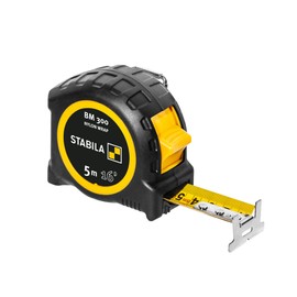 STABILA Pocket Tape Measure BM 300 5m (16') Double Sided cm/Inch Scale SPIKES Hook
