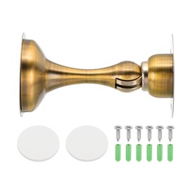 MECCANIXITY Magnetic Door Stoppers Stainless Steel Door Stops, Wall Floor Mounted Doors Holder Keep Doors Open for Home Office Closet (Golden Bronze)