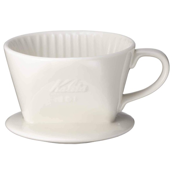 Kalita #01001 101-Roto Ceramic Coffee Dripper, For 1-2 People, Color: White