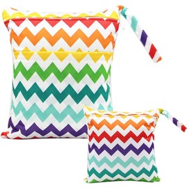 gadenfer Nappy Bags, Wet and Dry Nappy Bags, Waterproof, Washable, Baby Wet and Dry Changing Bag, Wet Bag, Organiser for Toddlers, Nappies, Travel, Gym, Beach, Pool, #9, Neck pouch