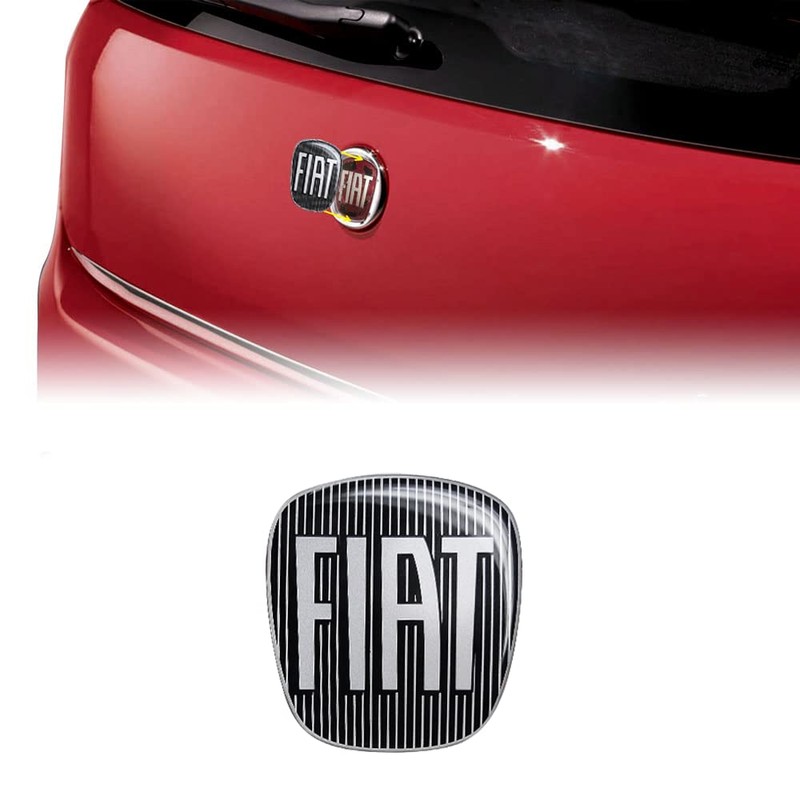 Fiat Grande Punto Logo 3D Sticker Rear Black 71x65mm 14186E