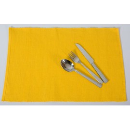 Elegant Cotton Place Mats for 4 or 6 People in Different Colours) XXL Place Mat Approx. 48 x 33 cm Large and Washable Modern Designer Cotton Table Mats or Table Mats as a Great Place Mat for Your