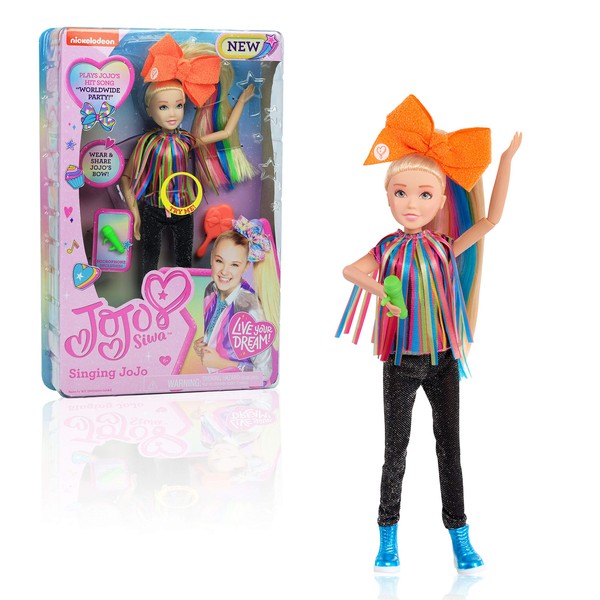 JoJo Siwa JoJo Singing Doll, Worldwide Party, 10-inch doll, by Just Play