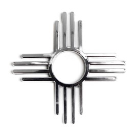 Zia New Mexico Symbol Chrome Auto Emblem (ABS)