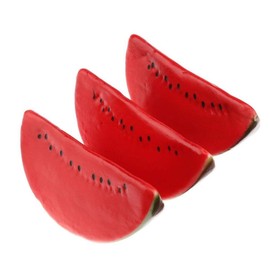 Gresorth 2pcs Artificial Lifelike Simulation Watermelon Slice Fake Fruit Toy for Home House Party Kitchen Decoration