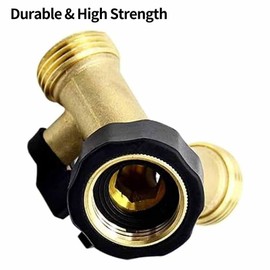 FUZVOL Brass Tap Y Splitter Brass Manifold Two Way Washing Machine Hose Connector 3/4", 2-Way Garden Hose Diverter Washing Machine Y Piece for Standard Faucet Outdoor Tool Fitting