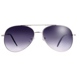 The Fresh Classic Large Metal Frame Aviator Sunglasses - Exquisite Packaging (Silver(Spring Temple), Gradient Grey)