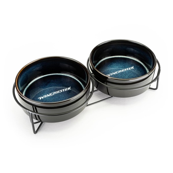 Winchester Pet Non-Slip Ceramic 2 Bowl Set, Small