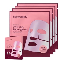 EQQUALBERRY Mascarilla Facial Coreana Hidratante con Colágeno y PDRN Vegano - Mascarilla de Colágeno con Péptidos y Ácido Hialurónico - Mascarillas Faciales Coreanas Hidratantes