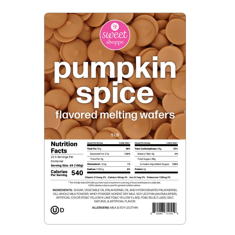 Sweet Shoppe Pumpkin Spice Flavored Melting Wafers (5 lb)