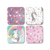 DV DESIGN 4 x Square Unicorn Coasters - Cartoon Pattern