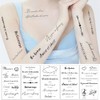 8 Sheets Quote & Symbol Temporary Tattoos – Realistic Black