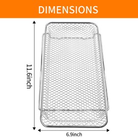 GWBSXM Air Fryer Basket Replacement for Emeril Lagasse Dual Zone 360 Air Fryer Oven 25 QT Air Fryer Convection Toaster Oven 11.6"x 6.9" Non-stick Mesh Air Fryer Steel Accessories Parts Dishwasher Safe
