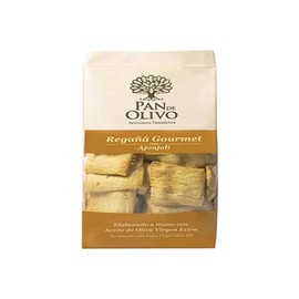 Pan de Olivo. Handmade Regaña Gourmet Crackers with Extra Virgin Olive Oil, Sesame, and Salt Flakes. 200g (7.05oz).