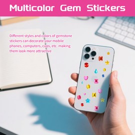 635Pcs Multicolor Gem Stickers 8 Designs - Self Adhesive Sparkle Accents for Scrapbooking Phone Accessories