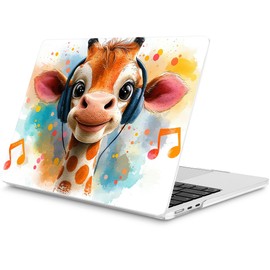 Mektron Compatible with M4 MacBook Air 15 inch Case 2025 A3241 2024 2023 M3 A3114 A2941 M2 Liquid Retina Display Touch ID, Plastic Hard Case & Keyboard Skin & Screen Protector - Cute Giraffe