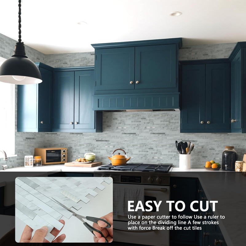 Midcard 10 Sheets Peel and Stick Backsplash PVC Wall Tile,for