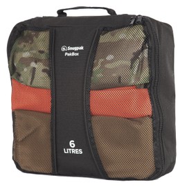 Snugpak Pakbox WGTE - Travel Packing Cubes for Organising Gear, Clothes, Essentials - Heavy-Duty Ripstop Fabric Packing Cubes with Mesh Viewing Panel for Travel, Camping, and Home Storage - Black (6L)