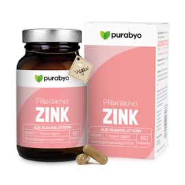 Natural Zinc from Guava Leaf | in Glass | Zinc High Dose 10 mg | 100% Daily Requirement | 2 Month Supply | Zinc Vegan | Guava Leaf Extract | Zinc | Made in Germany
