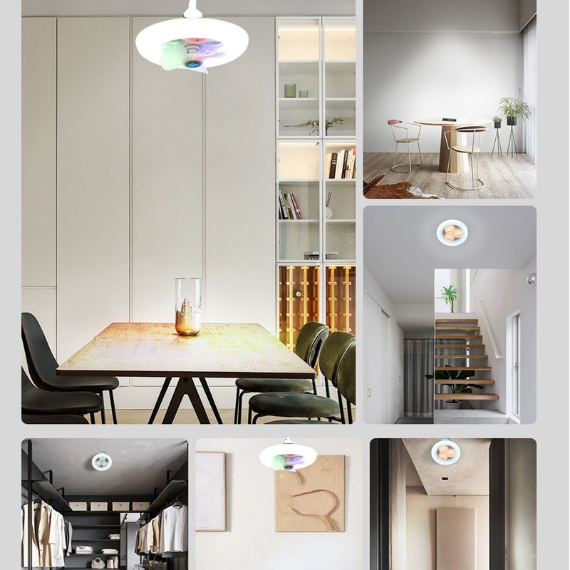 E27 LED Ceiling Fan Light Small Noiseless LED Fan Modern