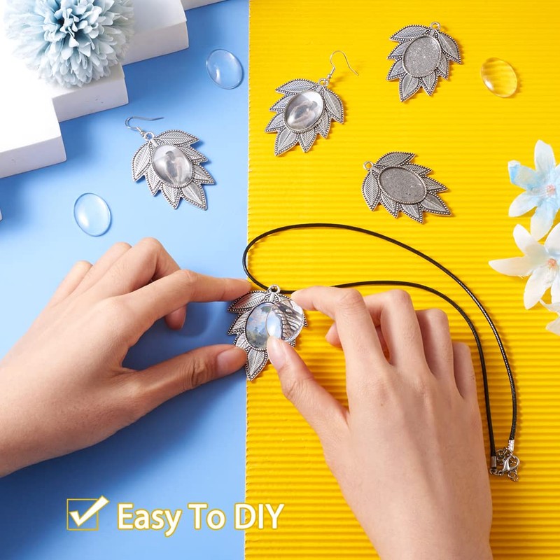 Alloy Pendant Tray Bezel Settings, Silver