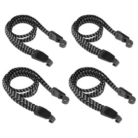 OSDUE Pack of 4 Bicycle Luggage Tensioners, 3 in 1 Pannier Rack Strap, Rubber Tensioner with Hooks, Luggage Rack Tie Down Strap, Elastic Tie Down Straps, Adjustable Fastening Strap for Bicycle