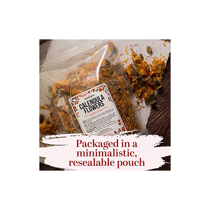 Calendula Whole Dry Flowers for Tea, Baking, Crafts, Sachets, Baths,
