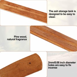 8pcs Incense Holder for Sticks, 9.49 Inch Length Incense Sticks Burner Ash Catcher Wooden Incense Stick Organizer Spa Relaxation Supply for Yoga Gift, 0.08 Inch Diameter Hole