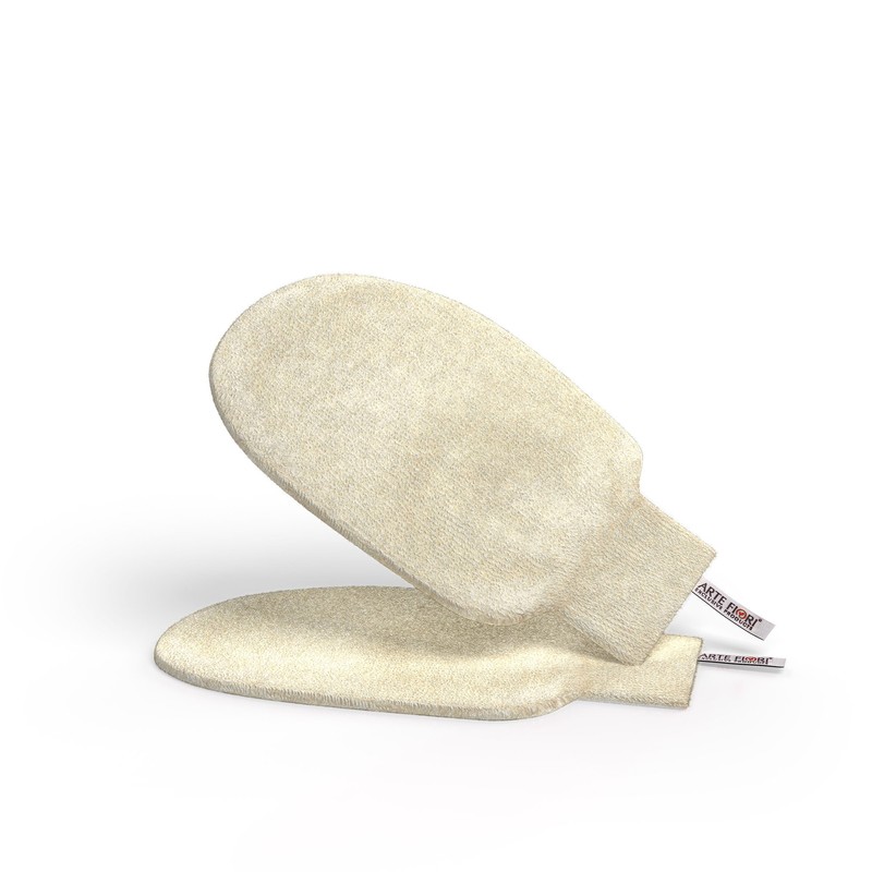 Exfoliating Glove Made of Nettle and Cotton Fiber, Colour Natural