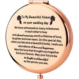 WSNANG to My Sister on Your Wedding Day Gift for Sister Wedding Makeup Mirror Sister to Bride Gift Bridal Shower Gift for Sister (SisterWeddingMirror)