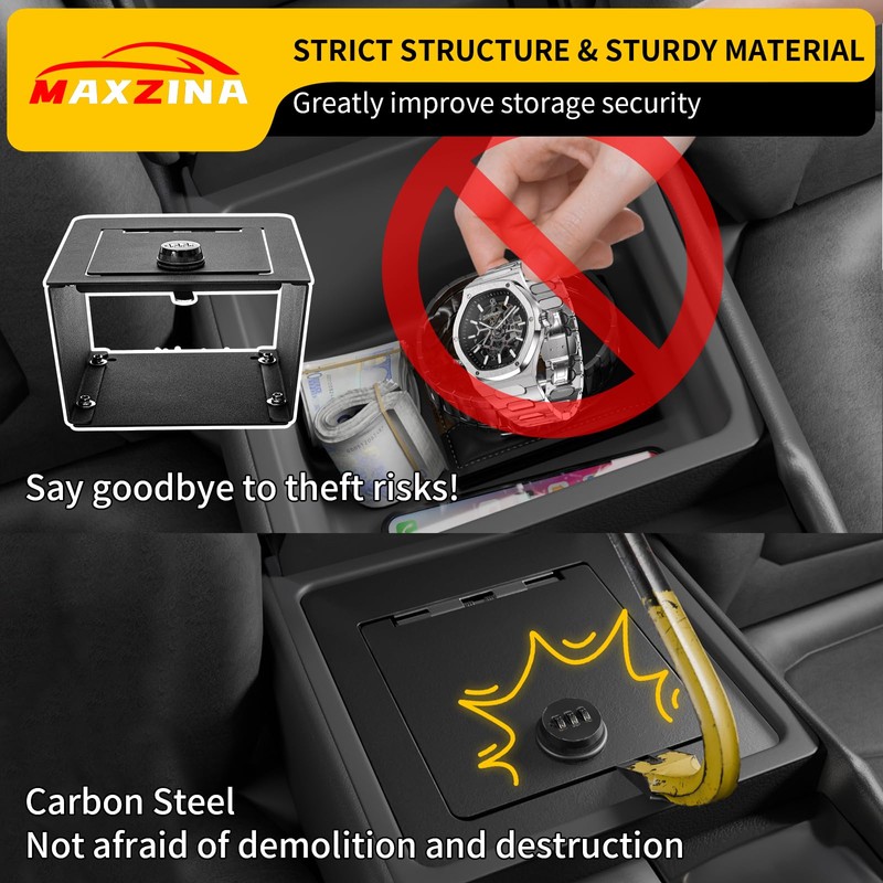 Maxzina Center Console Safe Lock Box Compatible with 2023-2025 Honda