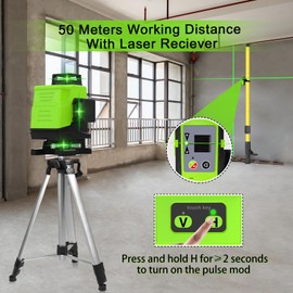 Zokoun Line Laser Level, Floor and Wall Powerful Green 16 Lines, 360 Rotary Self-leveling Laser Level Horizontal & Vertical Cross With Wireless Control 4D Laser Level with Li-ion Battery (IE16)